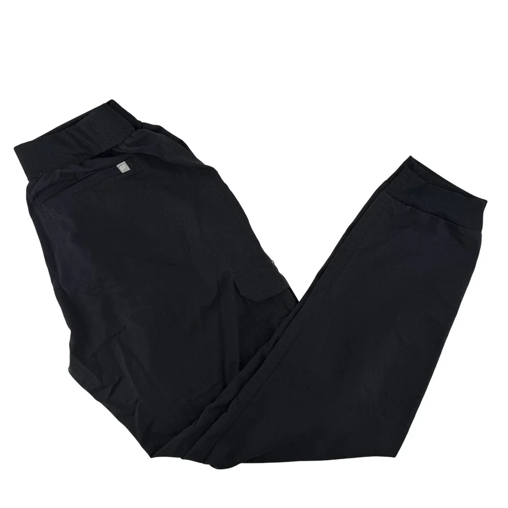 Fabletics Cargo Joggers Women M Black Multi-Pocket Utility Drawstring Athleisure
